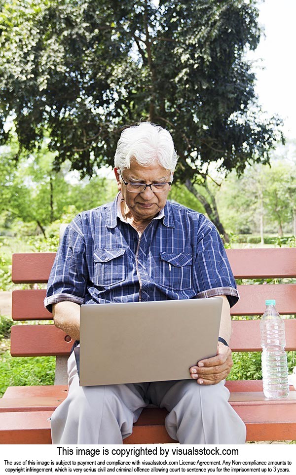 1 Person Only ; 60-70 Years ; Adult Man ; Bench ; 