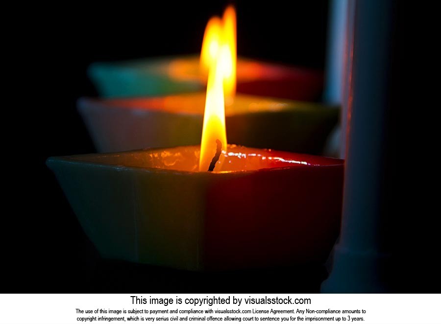 Arranging ; Black Background ; Burning ; Candles ;
