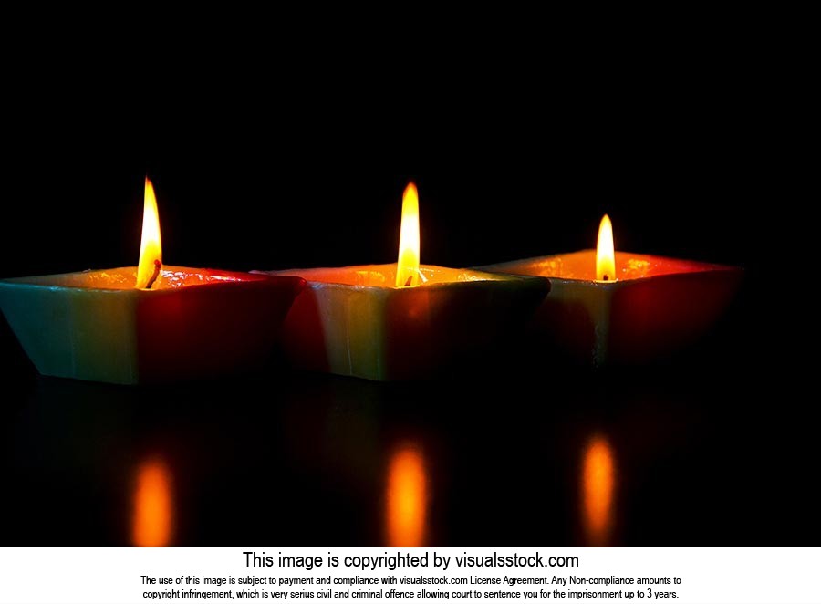 Arranging ; Black Background ; Burning ; Candles ;