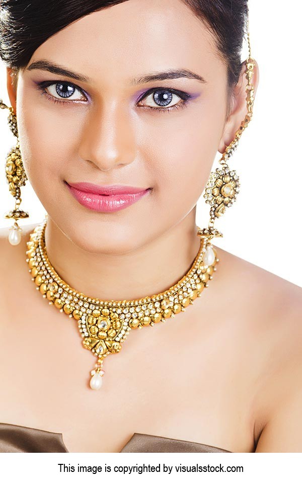 Girl with gold on sale jewellery