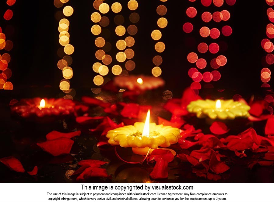 Arranging ; Black Background ; Burning ; Candles ;