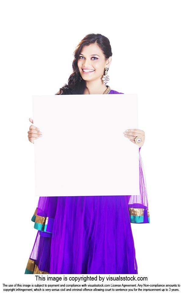 Indian Woman Showing Whiteboard