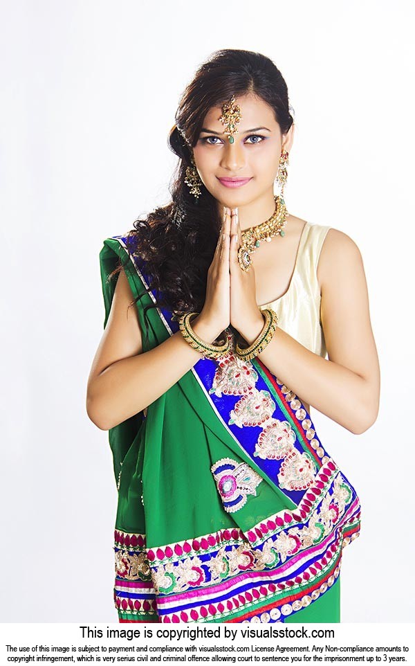 Indian Woman Greeting Diwali