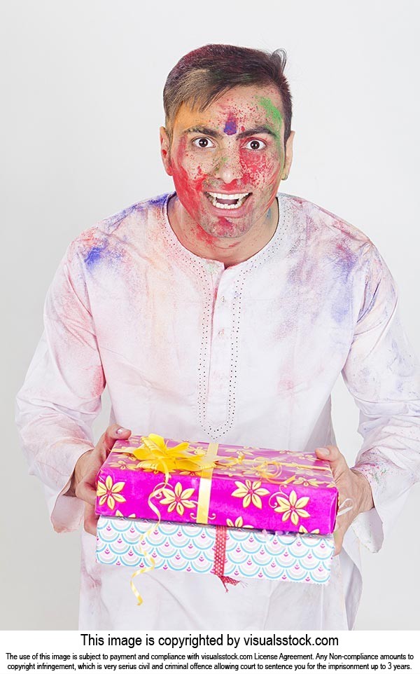 Happy Man Holi Festival Gift s Showing Celebration