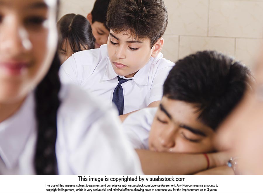 School Student Falling Asleep Classroom