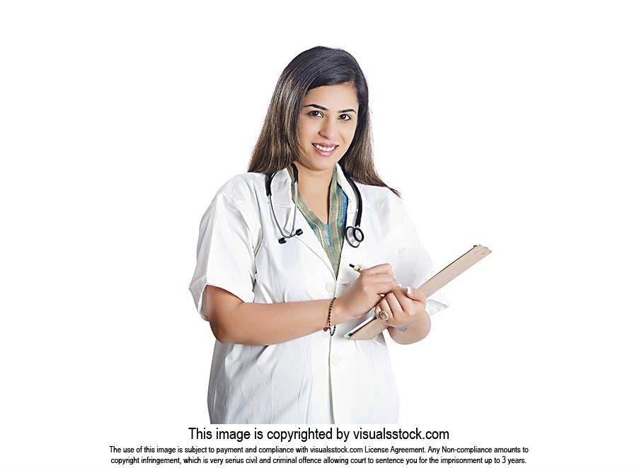 Medical Doctor Woman Writing Clipboard