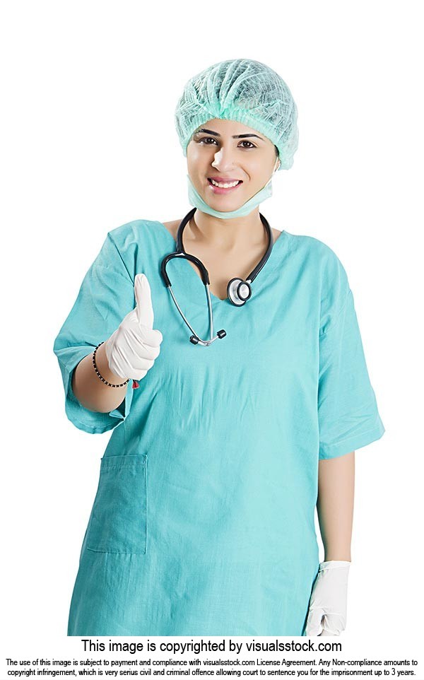 Female Surgeon Doctor Thumbsup