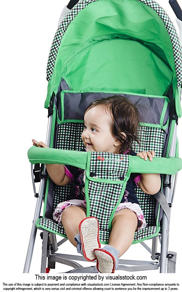 Baby Girl Sitting Stroller