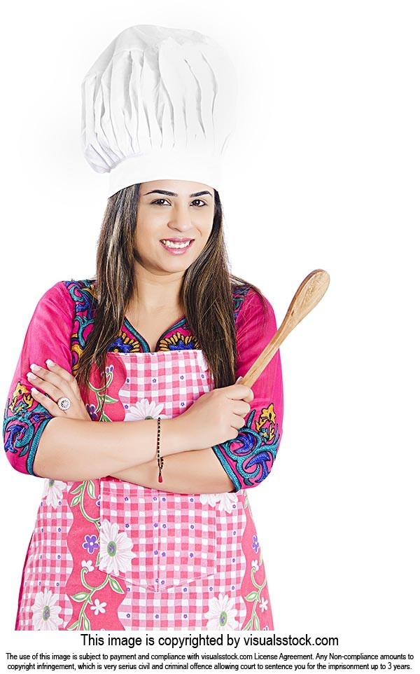 Indian Woman Holding kitchen Utensil