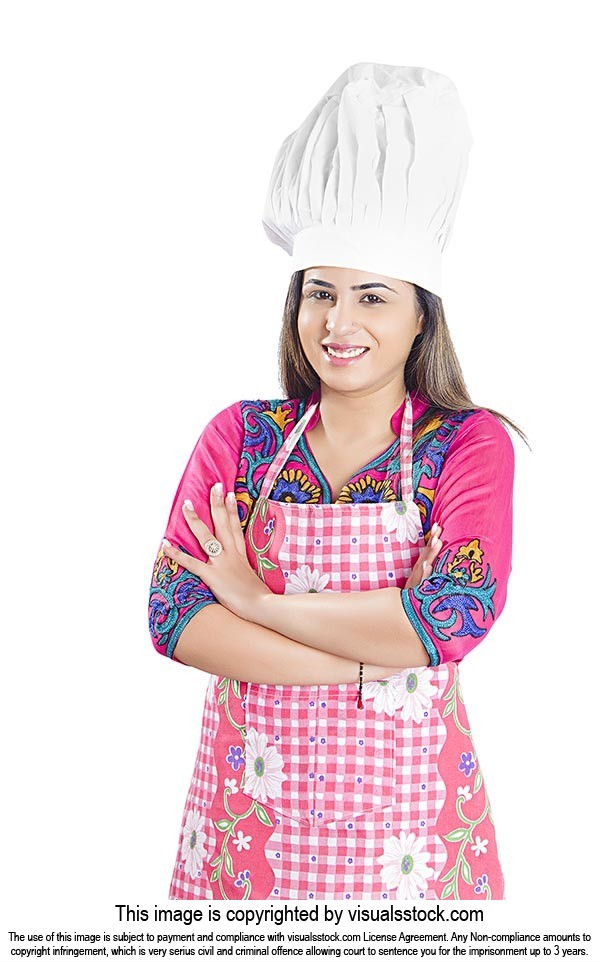 Indian Chef Woman Arm Crossed