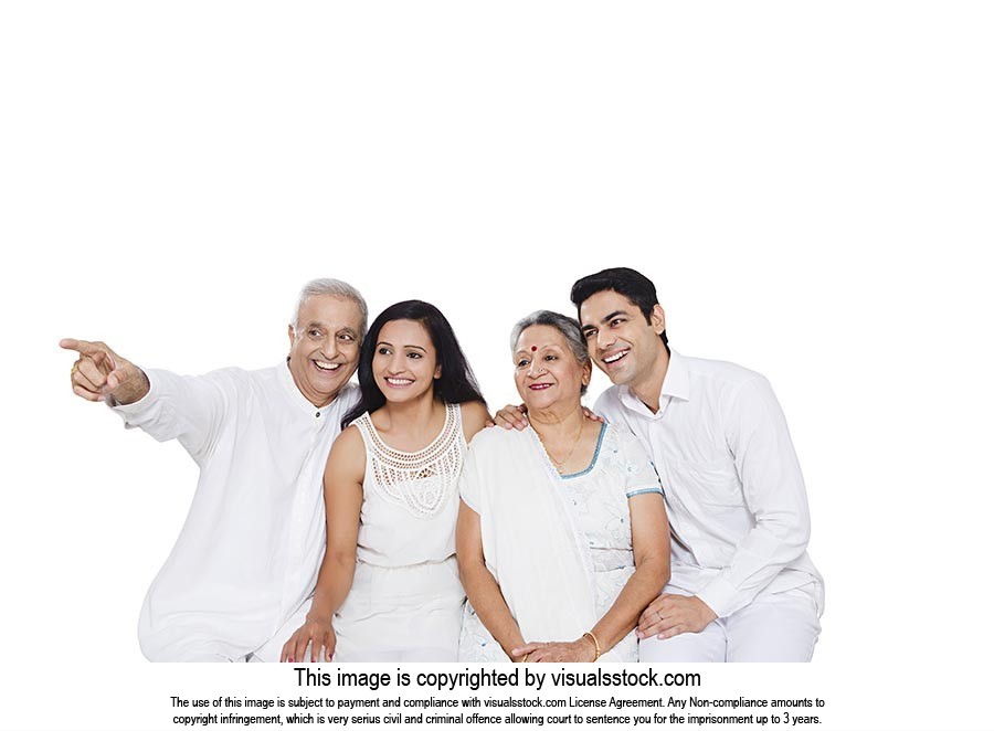 Indian Adult Family Pointing Finger