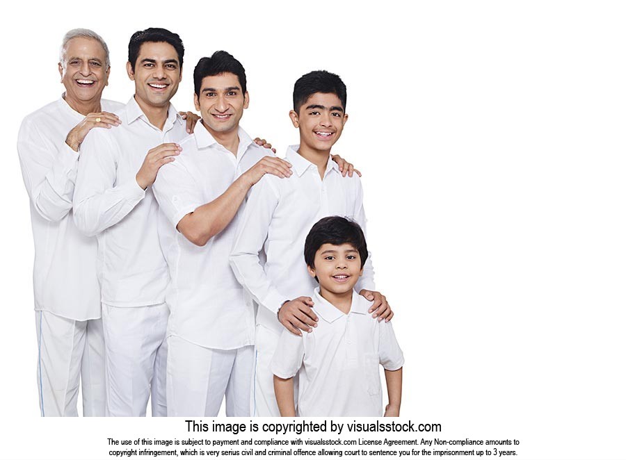 Indian Family Standing Line Order Age