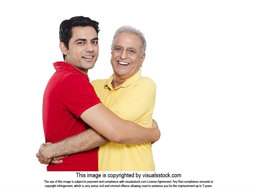 Happy Indian Father Son Hugging