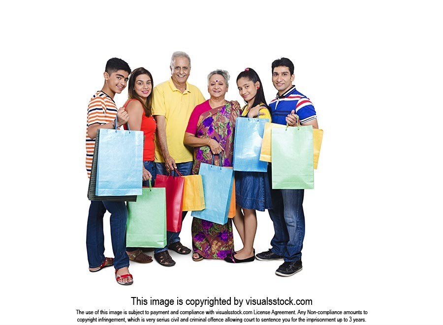 Indian Group Joint Family Shopping Bags