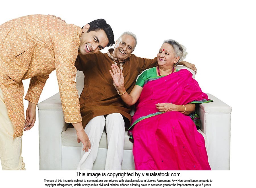 Parents Son Blessing Ashirwad Traditional