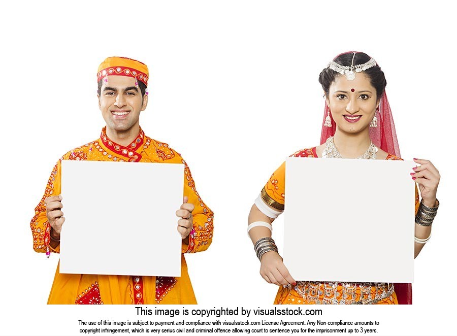 Indian Gugrati Couple Holding White board