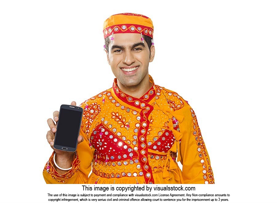Indian Gujrati Man Showing Quality Smartphone