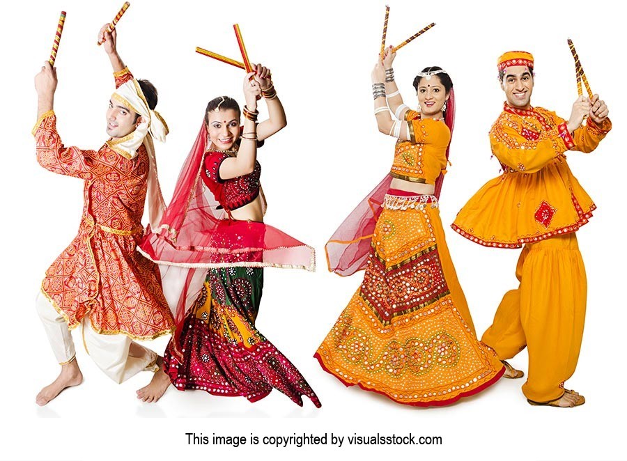 Couples Performing Dandiya Navratri Garba Festival