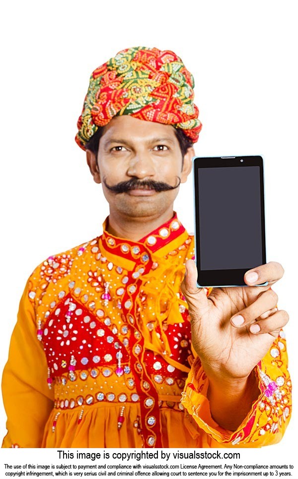 Gujrati Man Showing Smartphone