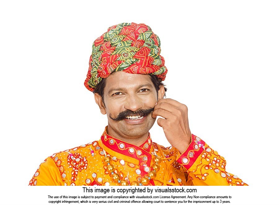 Rajasthani Man Showing Moustache