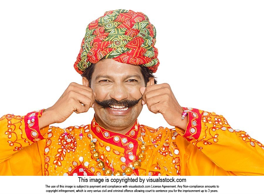 Rajasthani Men Showing Moustache
