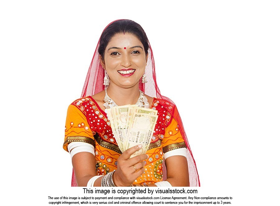 Gujrati Woman Showing Money