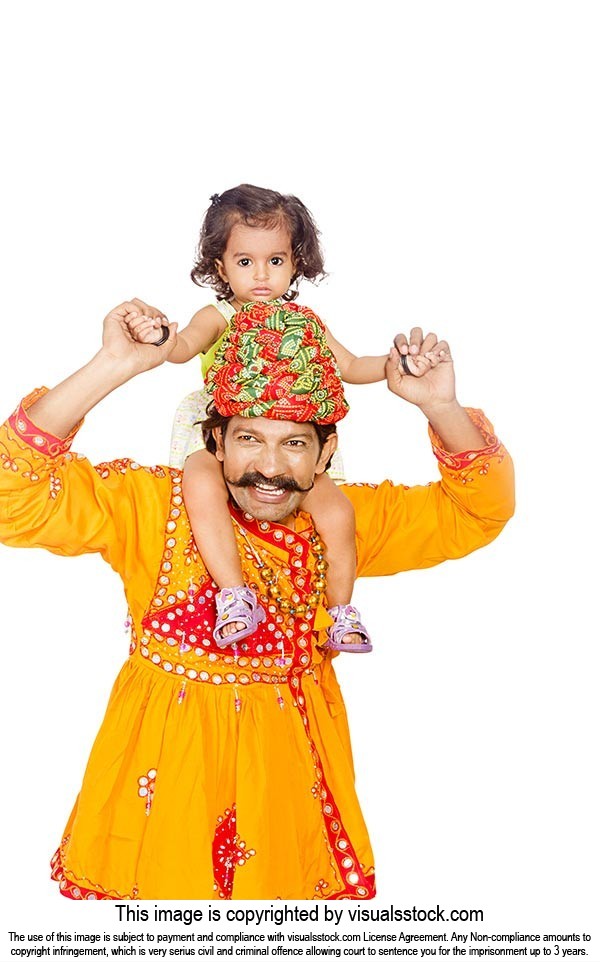 Gujrati Father Doughter Carrying Shoulders