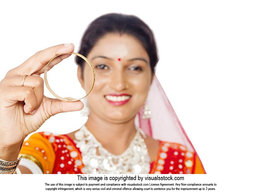 Gujrati Woman Showing Bangle Jewelry