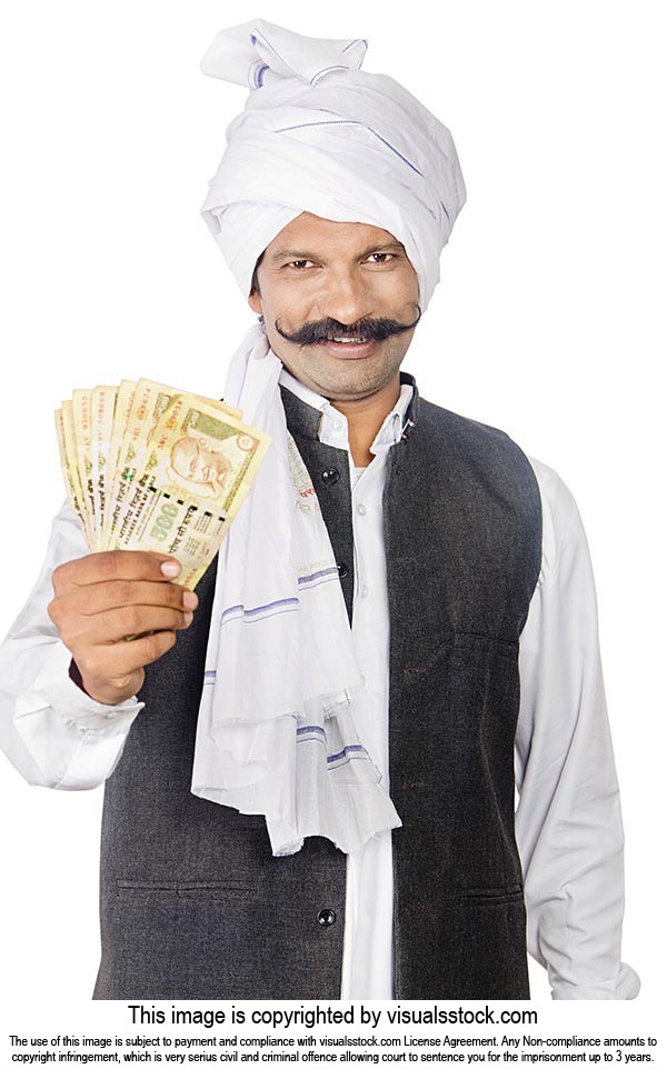 Farmer Man Sarpanch Showing Money
