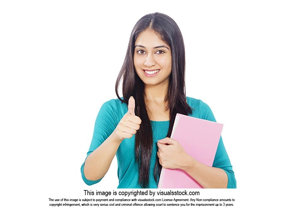 Woman College Student Thumbsup