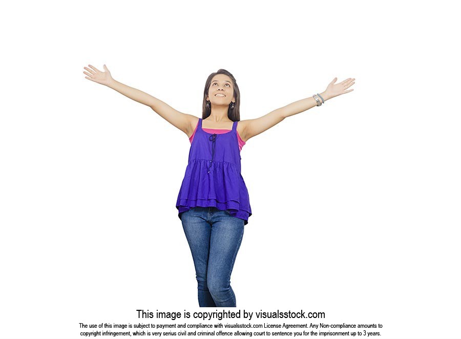 Young woman Arms Outstretched