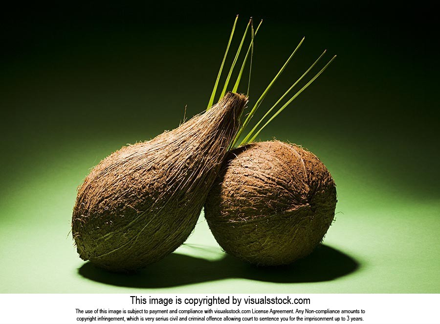 Close-Up ; Coconut ; Color Image ; Colored Backgro