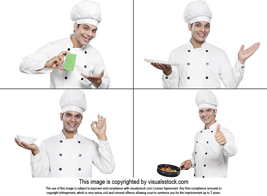 Montage Photo Indian Chef Man Multitasking
