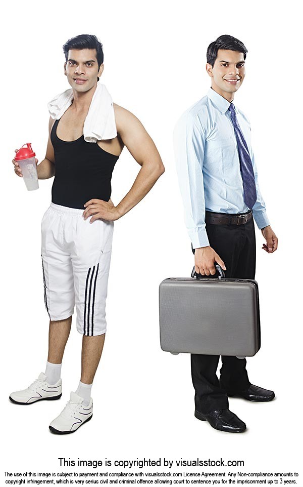 Comparison Businessman Gym Man Multiple Personalit