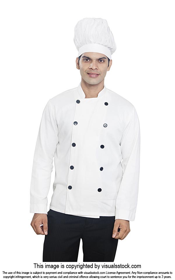 Indian Chef Man Standing Smiling