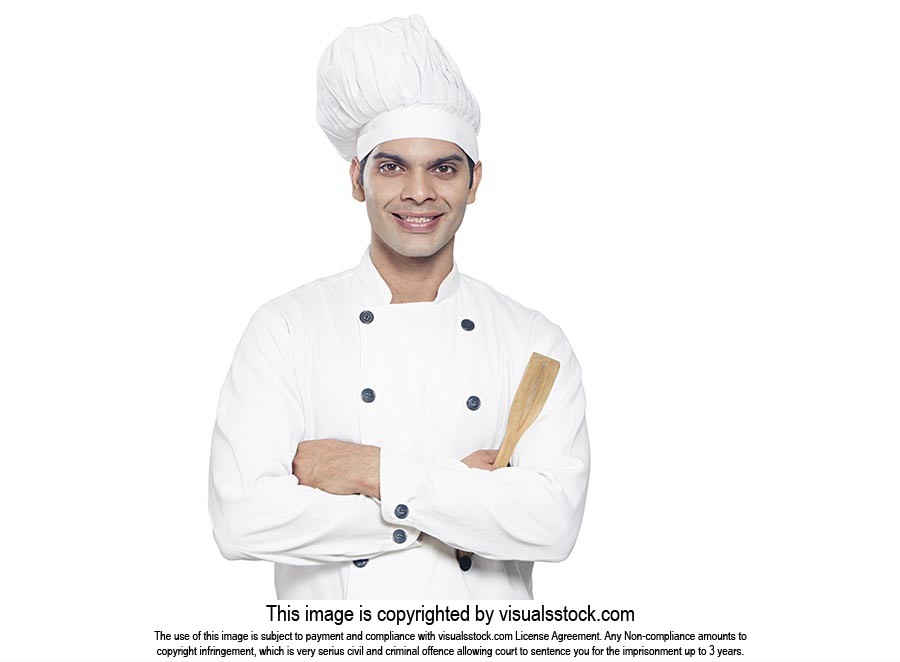 Portrait Male Chef Holding Spatula Smiling