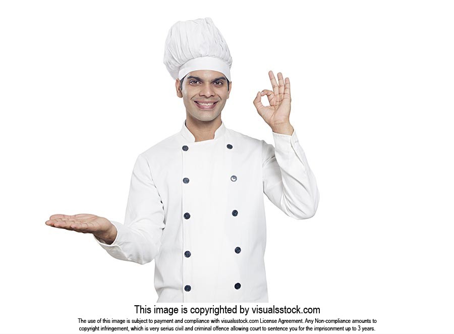 Chef Hand Palm Showing Ok Sign