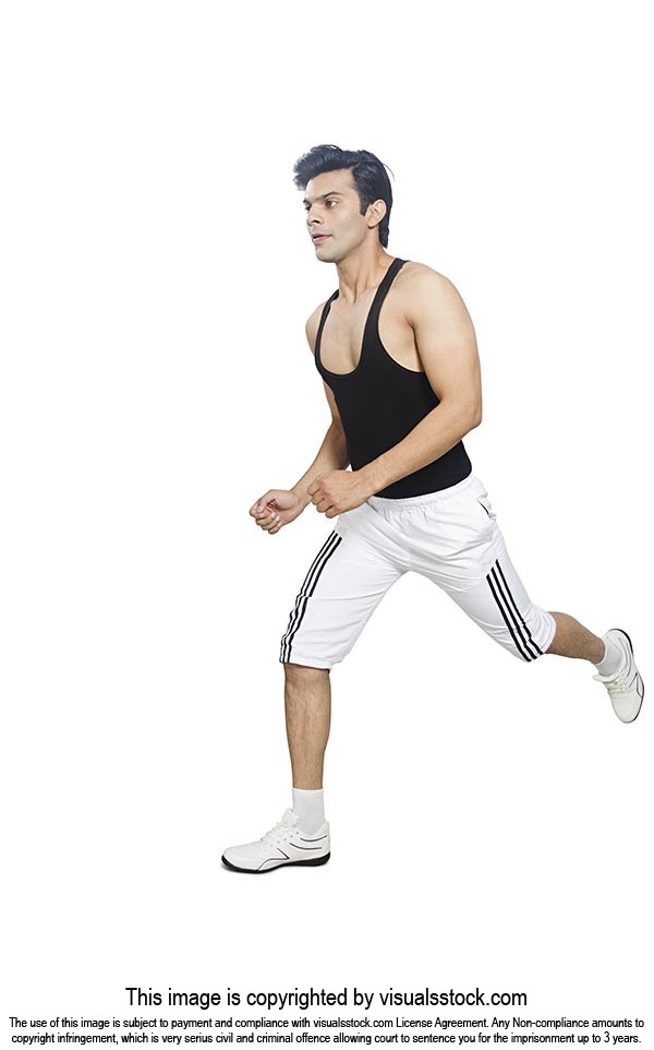 Full length Portrait Fitness Man Running