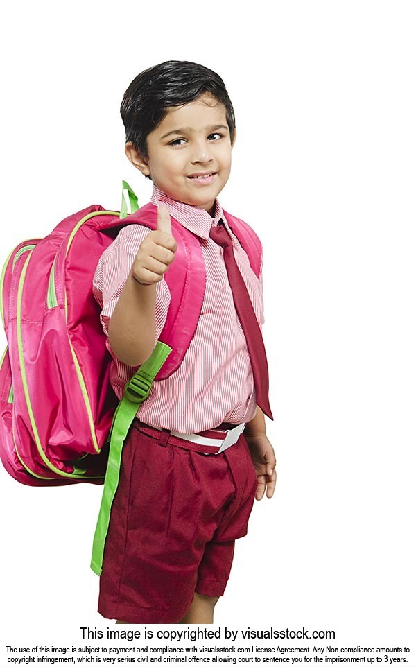 indian school children with bags