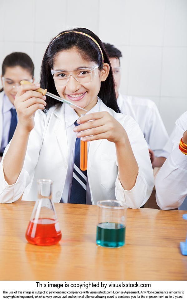 High School Girl Science Lab