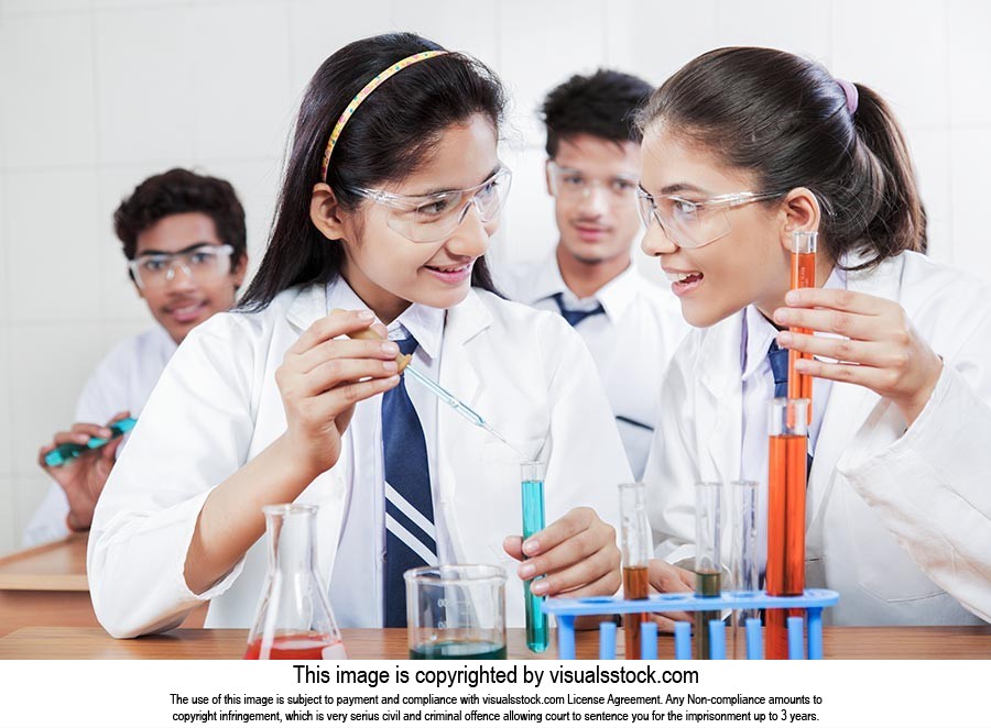 Teenage School Students Laboratory