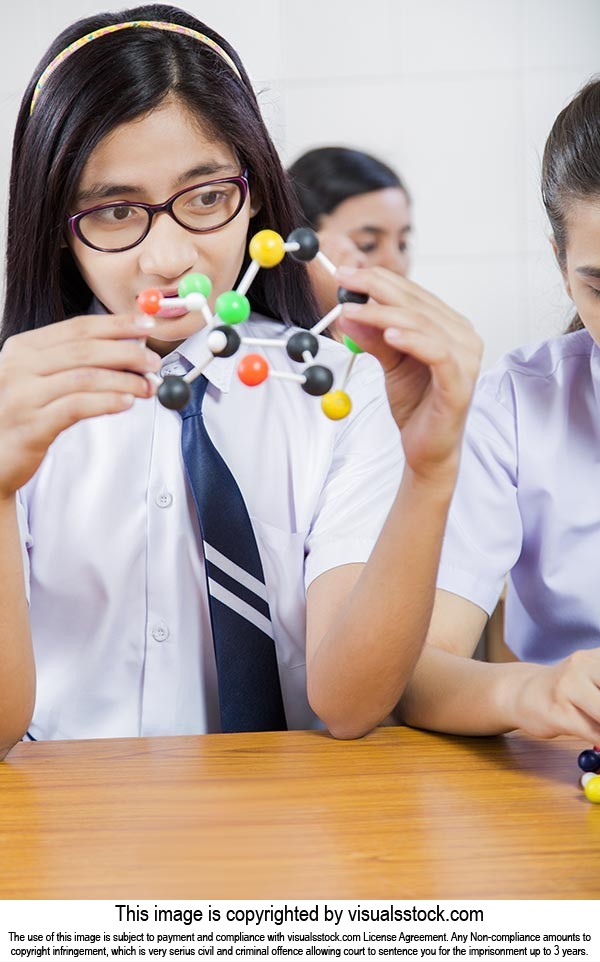 School Students Studying Atom