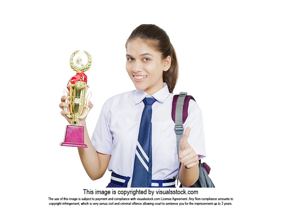 School Girl Trophy Thumbsup