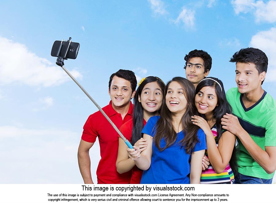 Teenagers Friends Taking Selfie
