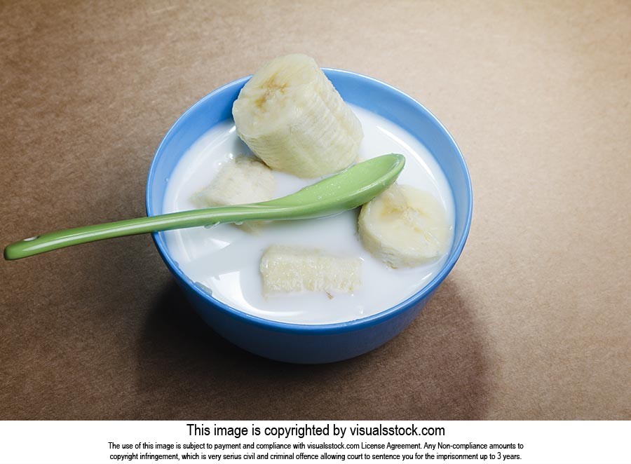 Arranging ; Banana ; Beverage ; Bowl ; Breakfast ;