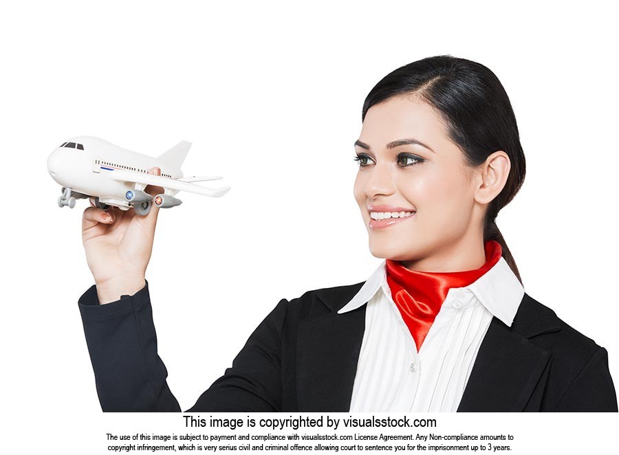 Indian Airhostess Plane Holding