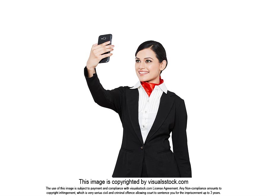 Air Hostess Taking Selfie