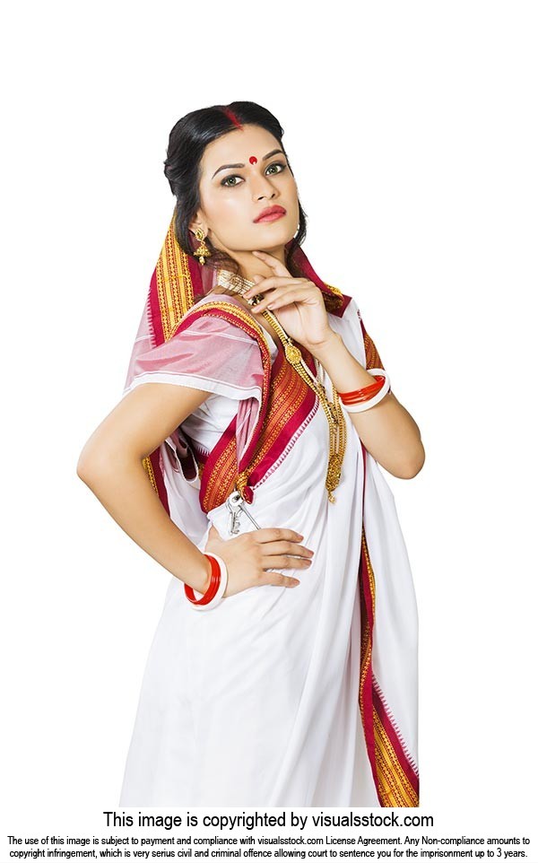 Bengali Woman Traditional Saree