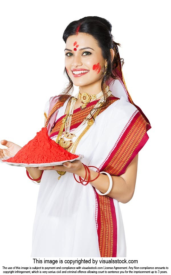 Bengali Woman Colour Greeting