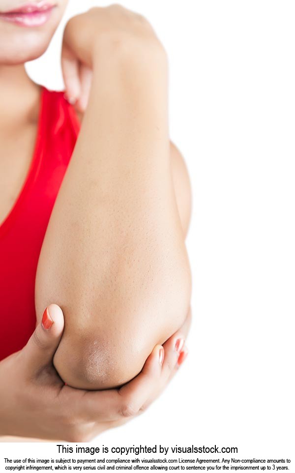 Female Holding Hand Spot Elbow Pain